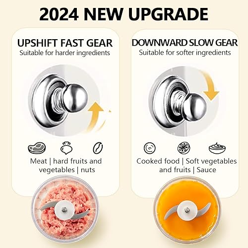 Miniatura 3 de Mini procesador de alimentos para bebés, procesador de alimentos lindo y pequeño, triturador de puré, picador de 1.2 tazas de vidrio con 6 cuchillas