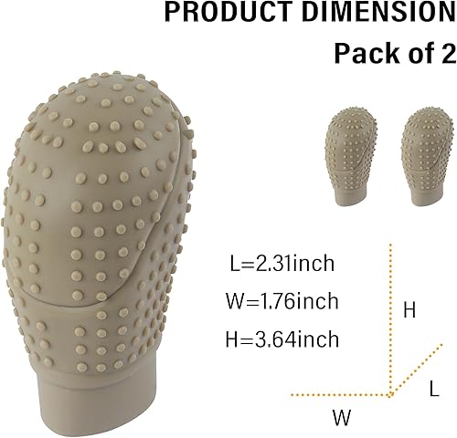 Miniatura 2 de IHOTDER 2 fundas para pomos de palanca de cambios de automóvil, funda de silicona antideslizante para palanca de cambios con diseño de masaje para
