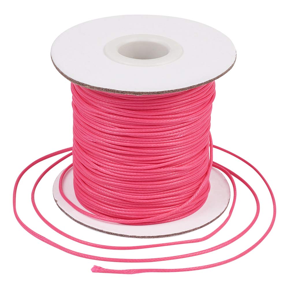 Craftdady 85Yards/Roll 1mm Kumihimo Waxed Polyester Cord Beading String Chinese Knotting Cord Braided Thread for Macrame Bracelet Jewelry Making, Fuchsia โ image 1