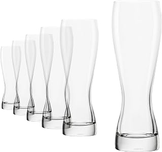 Stölzle Lausitz Wheat Beer Glasses Set of 6. Dishwasher Safe Beer Glass Set (10.25 Fl oz). Durable and Stylish Bar Glasses, Premium Gifts for Dads