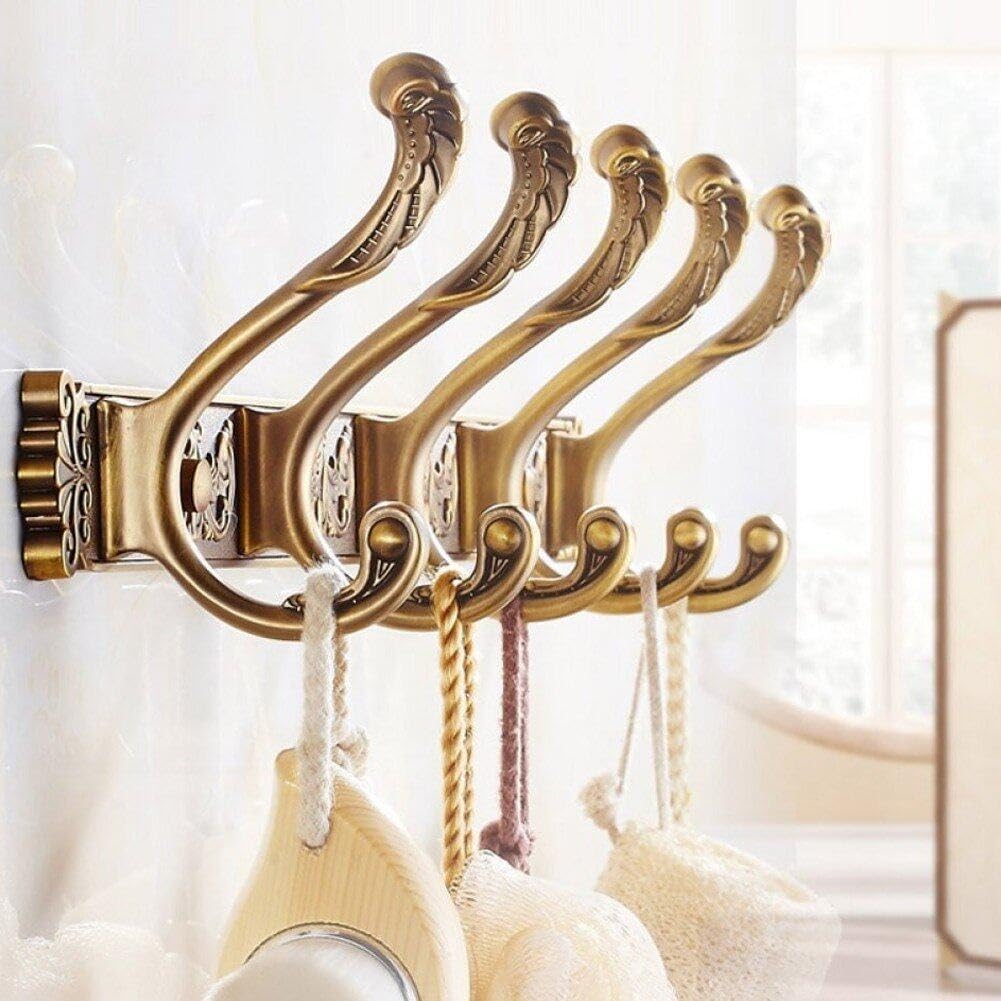 Crochet Mural En Laiton Classique Double - Porte-manteau Pour Robe, Salle De Bain