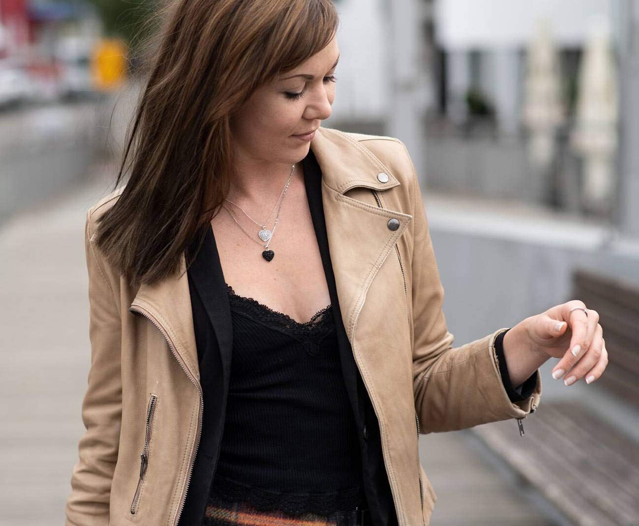 Kristall Herz Anhänger Silber 925 für Damen in weiß oder schwarz