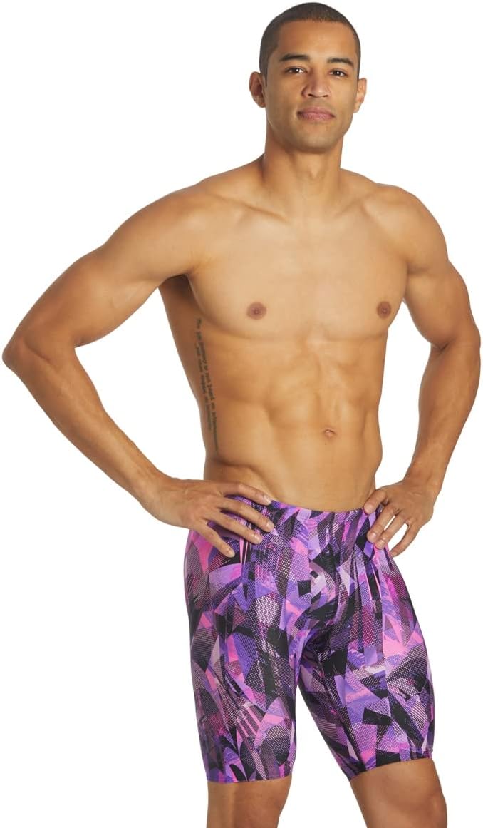 Sporti Boys' Swim Jammers - Youth Competitive Printed Pattern Swim Racing Swimming Shorts Swimsuit Trunks Chlorine Resistant