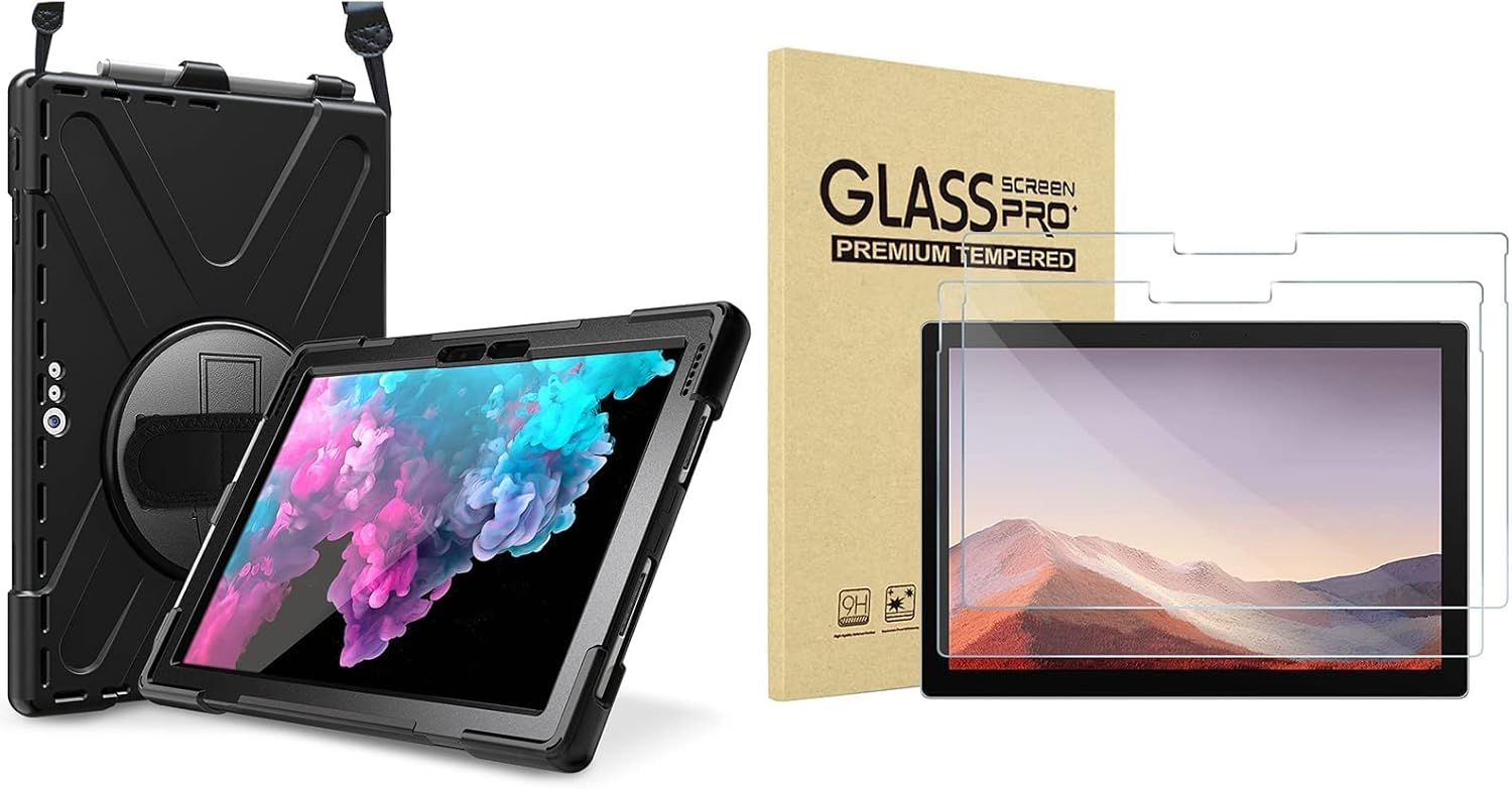 ProCase Heavy-Duty Cover for Surface Pro 7 Plus/Pro 7 / Pro 6 / Pro 5 / Pro 4 / Pro LTE Bundle with Screen Protector for Surface Pro 7 Plus/Surface Pro 7 / Pro 6 / Pro 5 / Pro 4