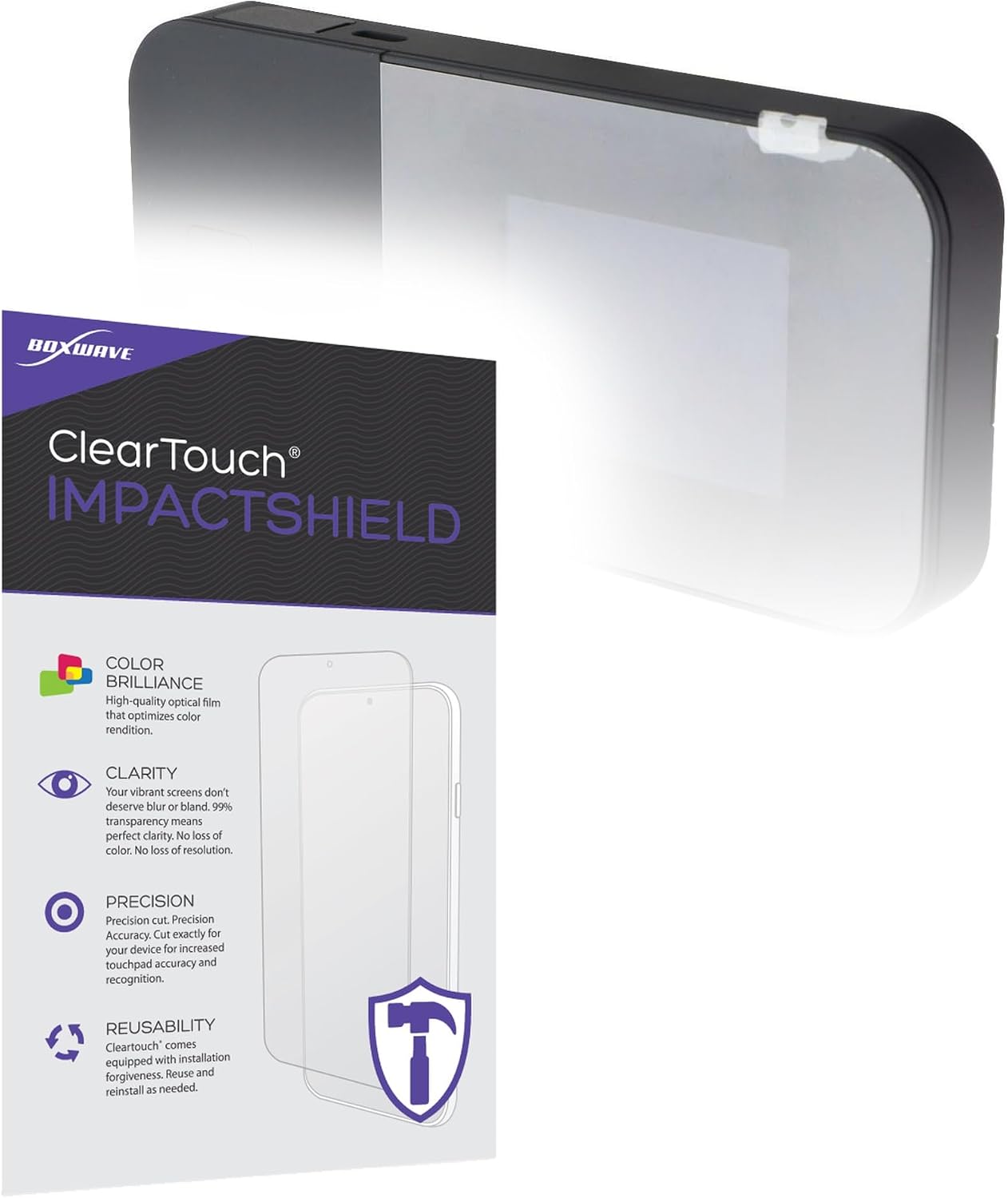 BoxWave Screen Protector Compatible with Inseego MiFi X PRO 5G UW - ClearTouch ImpactShield (2-Pack), Impenetrable Screen Protector Flexible Film