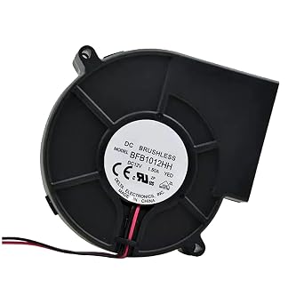 97mm x 33mm DC Blower, BFB1012HH Turbo Blower Fan 9733, 12 Volt Cooler with Dual Ball Bearing, 2-Wire 2-Pin Brushless Cooling for DIY Cooling Ventilation Exhaust Projects TVs AV Cabinets