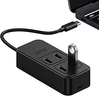 USB Expander Hub | USB 3.0 Powered Hub with Powerful Charging Supply,Fast Data Transfer USB Expander for Laptop, Flash Drive, HDD, Console, Printer, Camera, Keyboard, Mouse Damlux