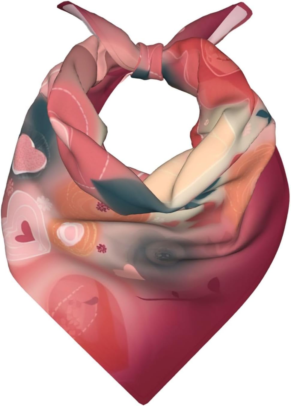 Cooling Bandanas for Men Women Square Hair Scarf 22" x 22" Novelty Headband Hearts and flowers Neckerchief