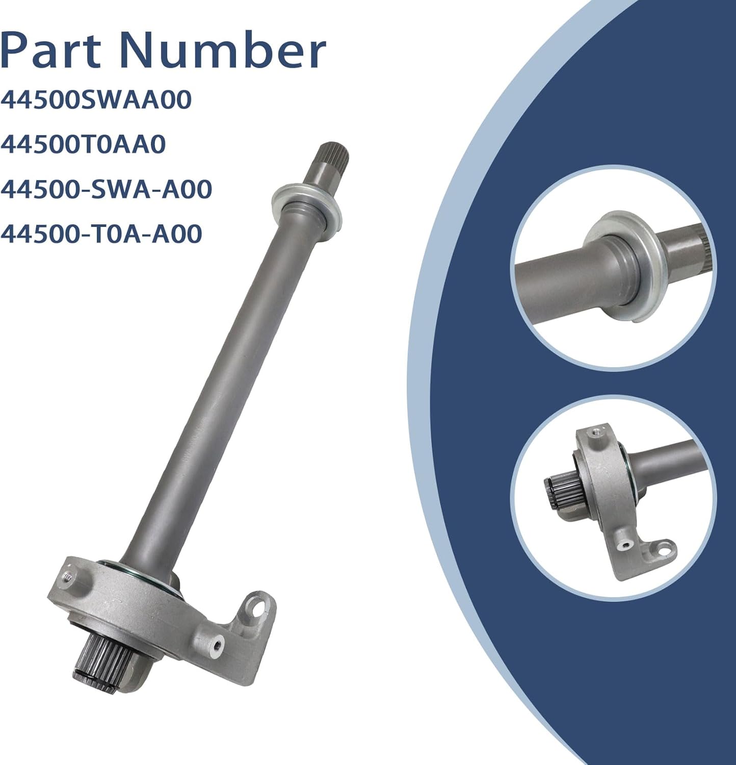 FZJDSD CV Intermediate Shaft 44500-SWA-A00 Compatible with Honda CR-V 2.4L 2007-2014 Replaces 44500-T0A-A00 Axle Half Shaft Assembly