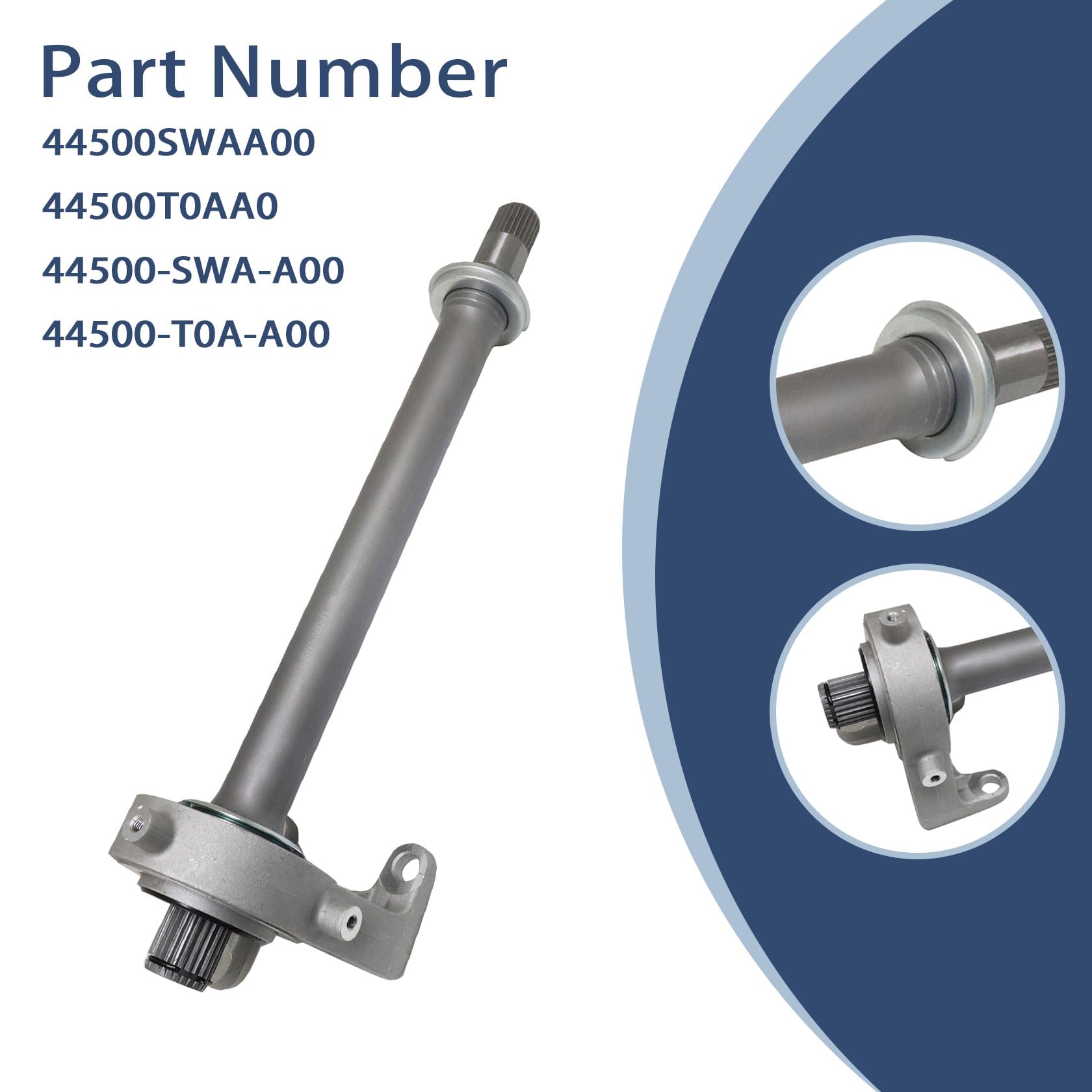 FZJDSD 1PC CV Intermedio Albero Compatibile con Honda CR-V 2007 2008 2009 2010 2011 2012 2013 2014 Sostituire 44500SWAA00 44500T0AA0