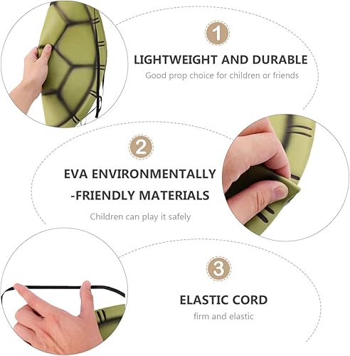 Miniatura 8 de NOLITOY Animales de peluche, disfraz de tortuga para cosplay, disfraz de Halloween, concha de tortuga, accesorios de disfraz de EVA para niños,