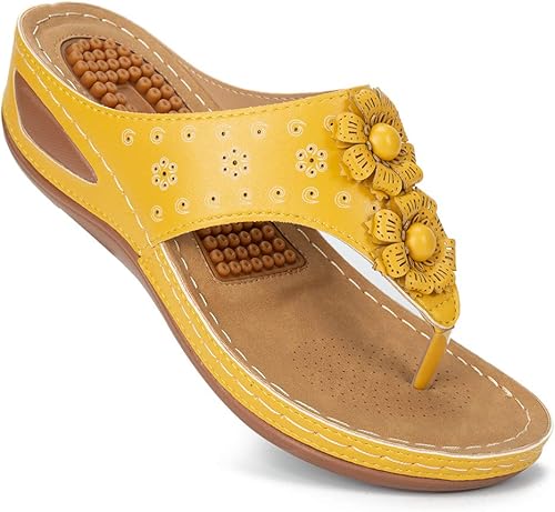 Ecetana Womens Sandals Platform Wedge Comfortable Dressy Casual Summer Beach Shoes Slides Walking Flip Flops for Women