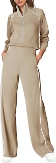 SENSERISE Women's Casual Long Sleeve Jumpsuit with Back Open Design