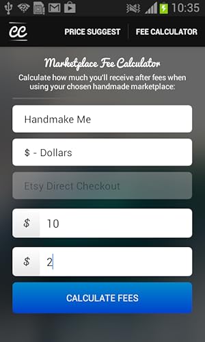 Crafts Calculator - Etsy Fees and Price Suggest