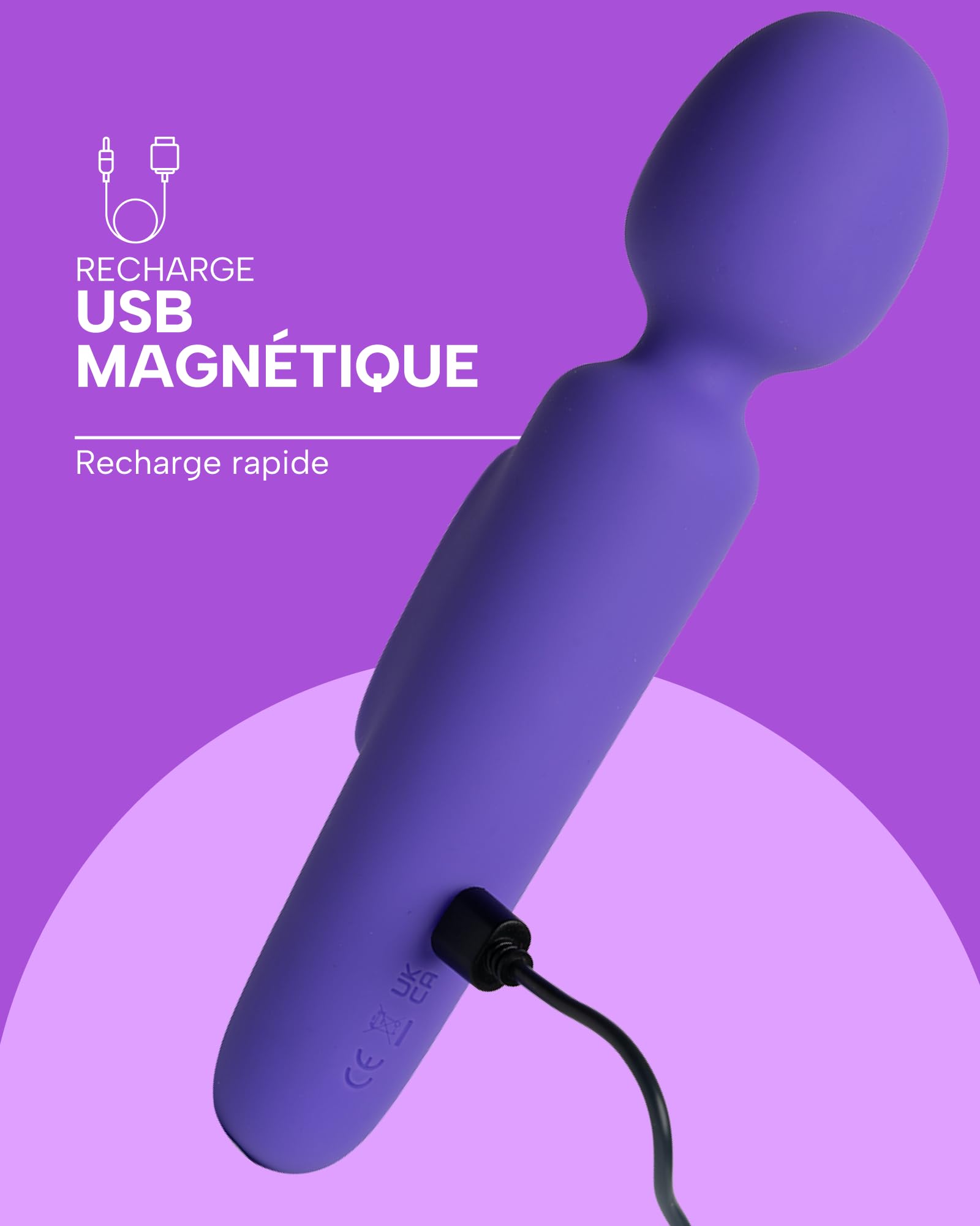 MySecretCase Vibratoreper Donna 20cm 10 Modalità di Vibrazioni Stimolatore per Clitoride Magic Wand Sexytoysys Coppia Masturbatore per Donna Vibratore Clitoride
