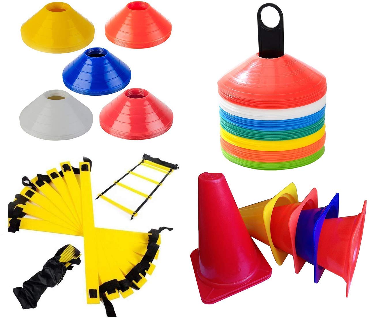 SIMRAN SPORTS Agility Training Fitness Set with 8 Meter Agility Ladder | 6 Inch Cone Marker 20Pc | Space Marker 20Pc (B08SBQRFWD) Amazon Price History, Amazon Price Tracker