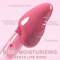 Vista 6 de 6 piezas de set de aceite de brillo de labios, aceite de brillo de labios hidratante mini, set de lipoil de brillo de labios para mujeres, niñas