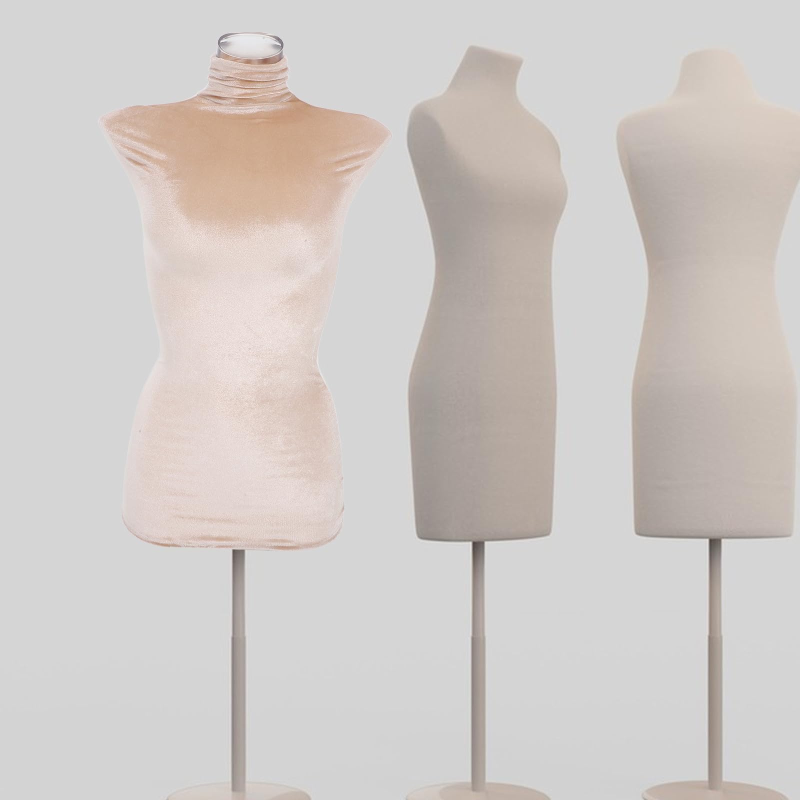 GANAZONO Housse en Velours Rose pour Mannequin de Couture Femme, Réutilisable et Remplaçable, Accessoire Délicat pour Couverture de Modèle Demi-Corps