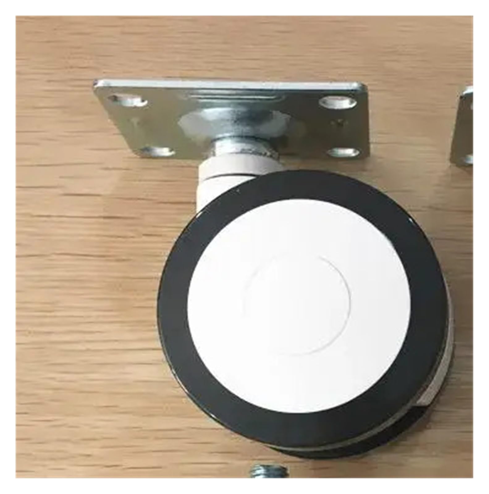 MXXDMOPD 2 Pieces/lot 3-inch Full Plastic casters Silent Black and White Double Wheels(Flat Activity)