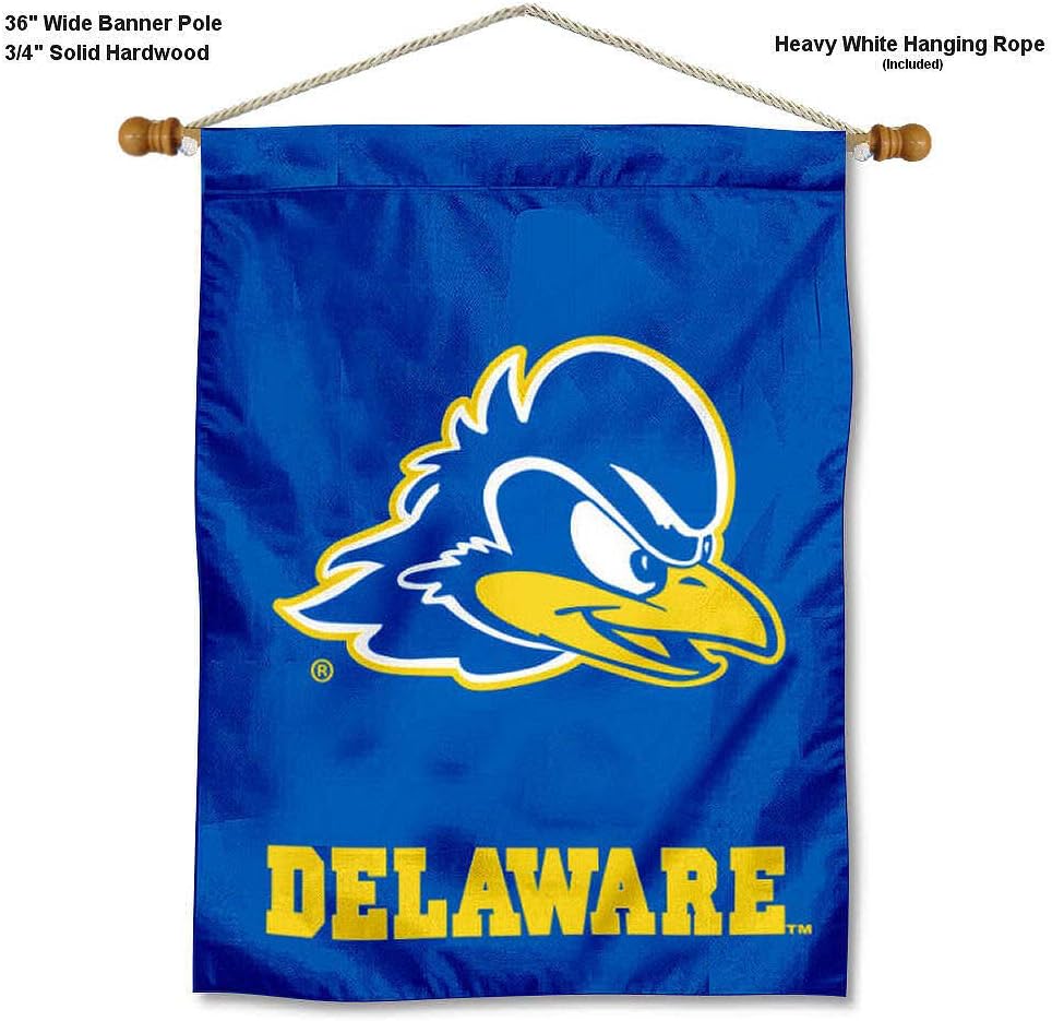 Delaware Blue Hens Banner with Hanging Pole