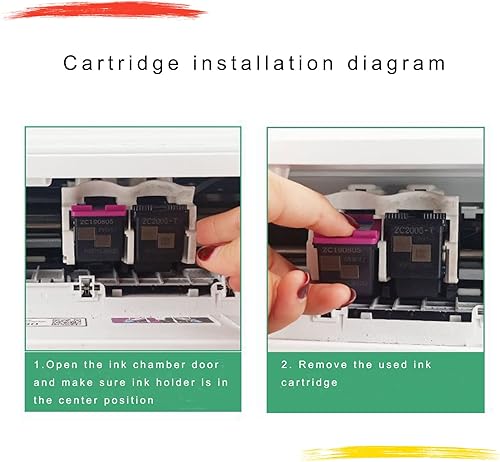 Miniatura 7 de Paquete de 2 cartuchos de tinta negra 63 XL compatibles con cartuchos de tinta compatibles para HP 63XL Officejet 3830 4650 4652 4655 5200 5255 Envy
