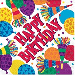 Amscan Birthday Horns Beverage Napkins Party Supplies, 5