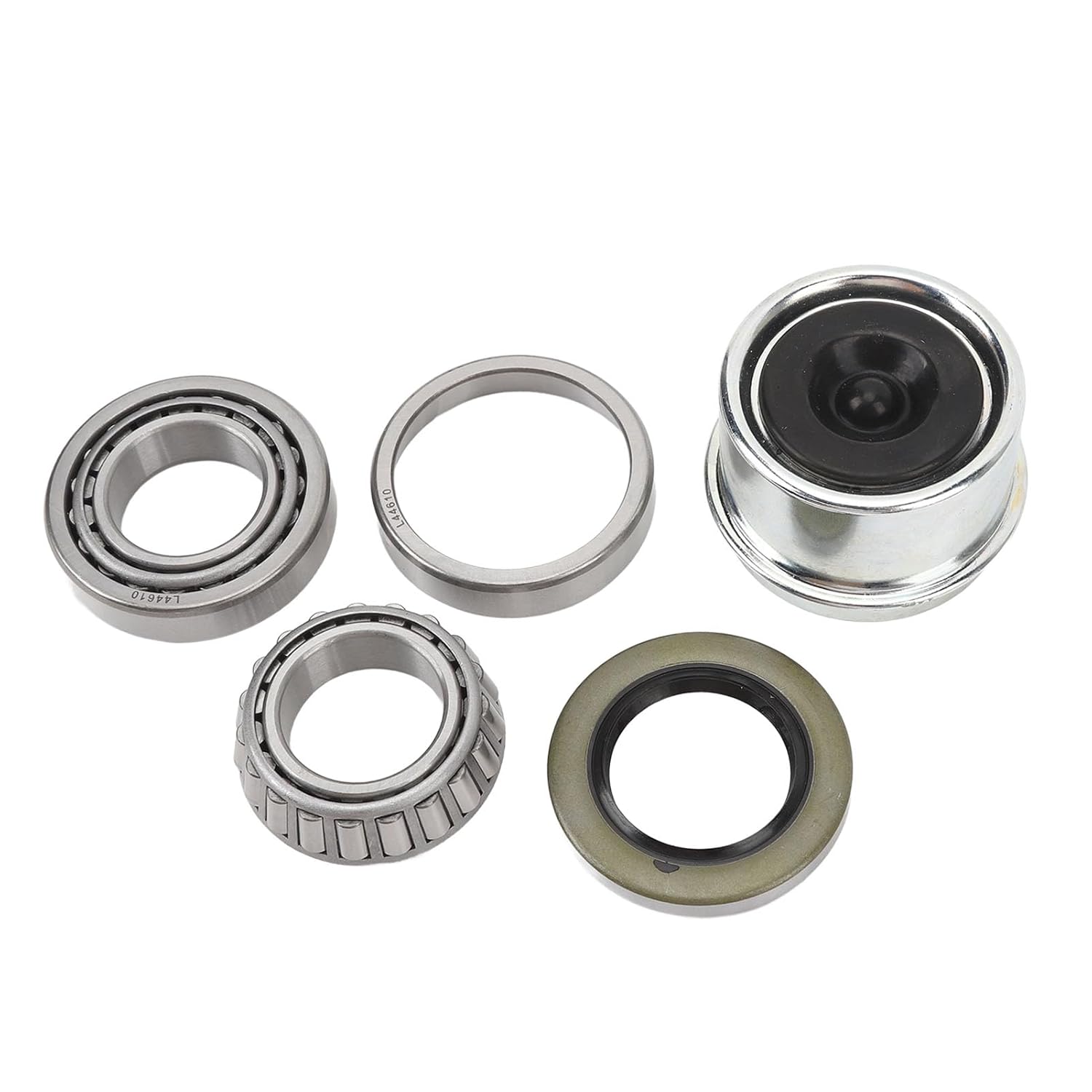 2 Set Trailer Wheel Hub Bearings Kit for 1 Inch 2000 2200 LB Boat Trailer Axle, Includes L44643 L44610 Bearings, 12192TB Grease Seals, Dust Cotter Pins, Heavy Duty