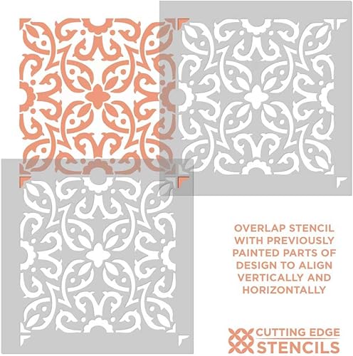 Miniatura 5 de Elegante plantilla de azulejos  Plantillas de azulejos para pintar suelos de baldosas  Plantillas de azulejos reutilizables para suelos de linóleo y