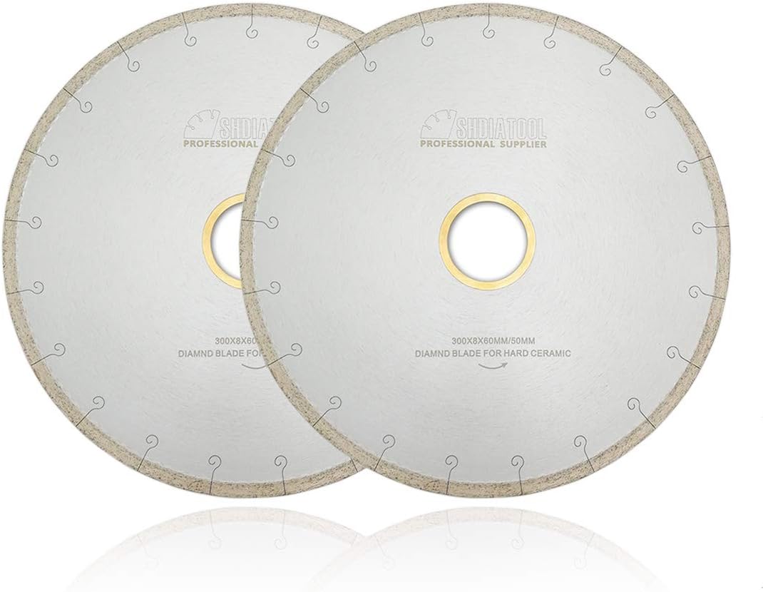 SHDIATOOL 14 Inch Wet Tile Saw Blades Cutting Ceramic Porcelain Marble Pack of 2