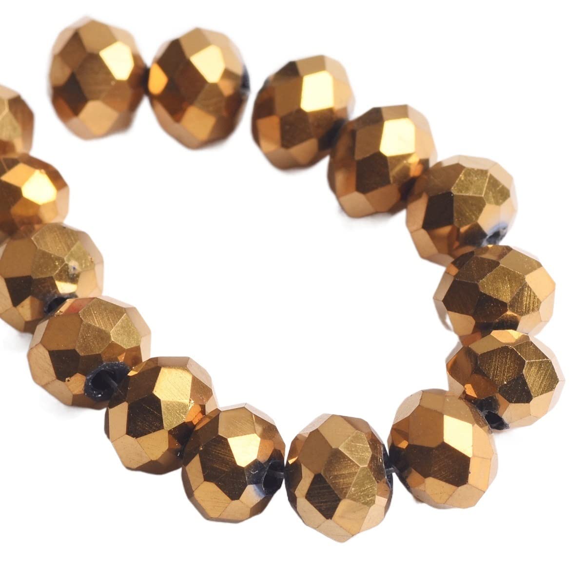 JINFEUGE Faceted Crystal Glass 3.0Mm 4Mm 6Mm 8Mm 10Mm 12Mm 14Mm 16Mm 18Mm Loose Spacer Beads,for Jewelry Making/Plated D Color/10 * 7Mm 20Pcs