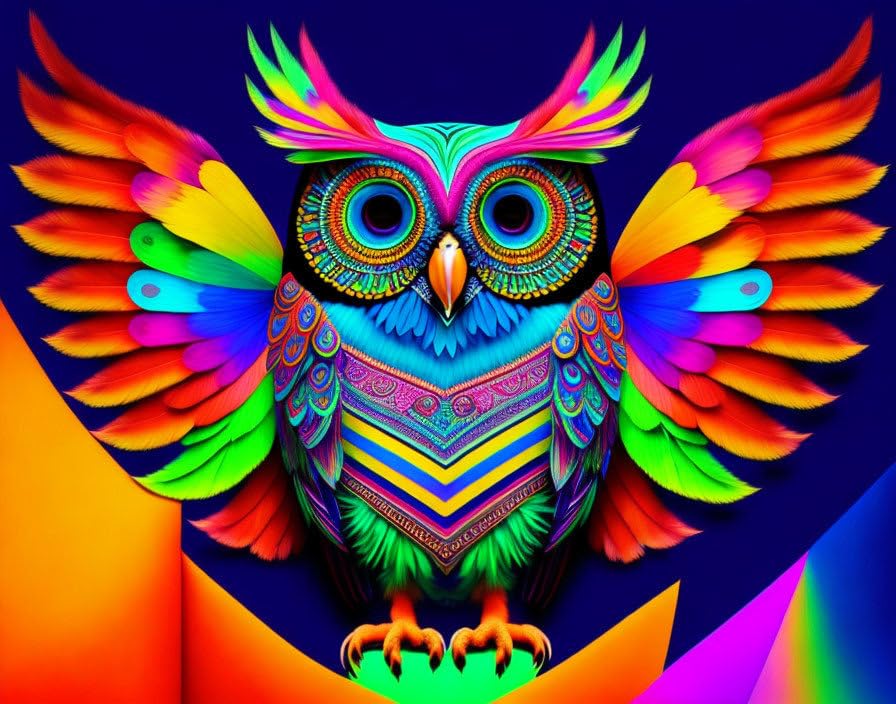 Affiche sur toile hibou spirit peinture aquarelle SERENDIPITP 58x90