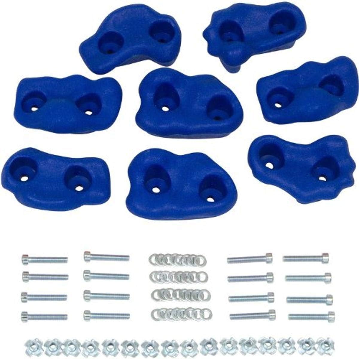 Swing Set Stuff Inc. Small Textured Rock Holds (Blue) Set of 8 with SSS Logo Sticker