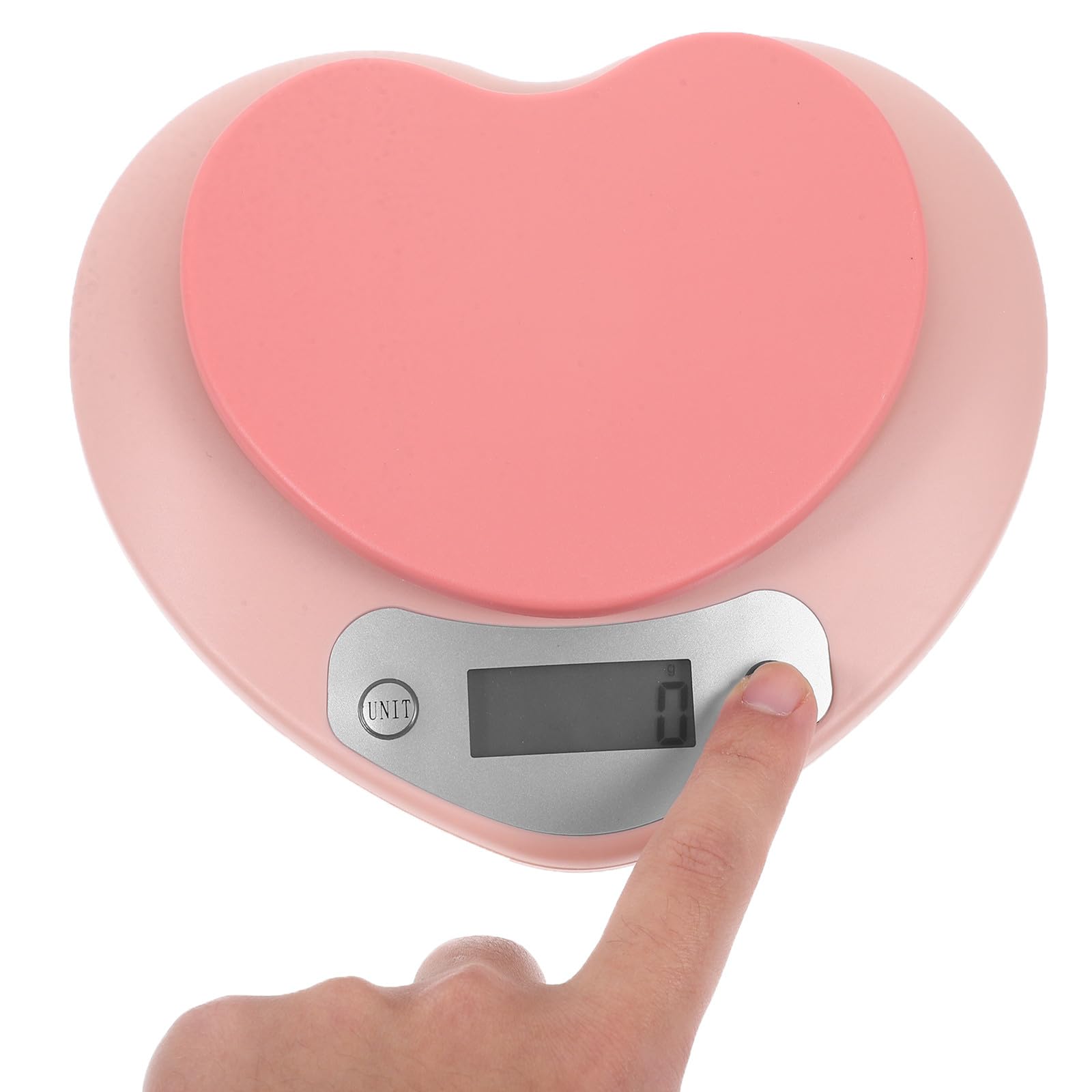 Báscula de Cocina Electrónica Rosa de Plástico Precisión 1g-5Kg Mini Digital para Repostería y Horneado Adecuado para Hogar Panaderías y Control Dietético