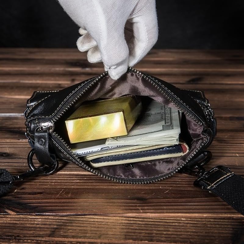 Crossbody Bag for Men in Genuine Leather, Stylish Shoulder Handbag with Pocket Design Gift Box