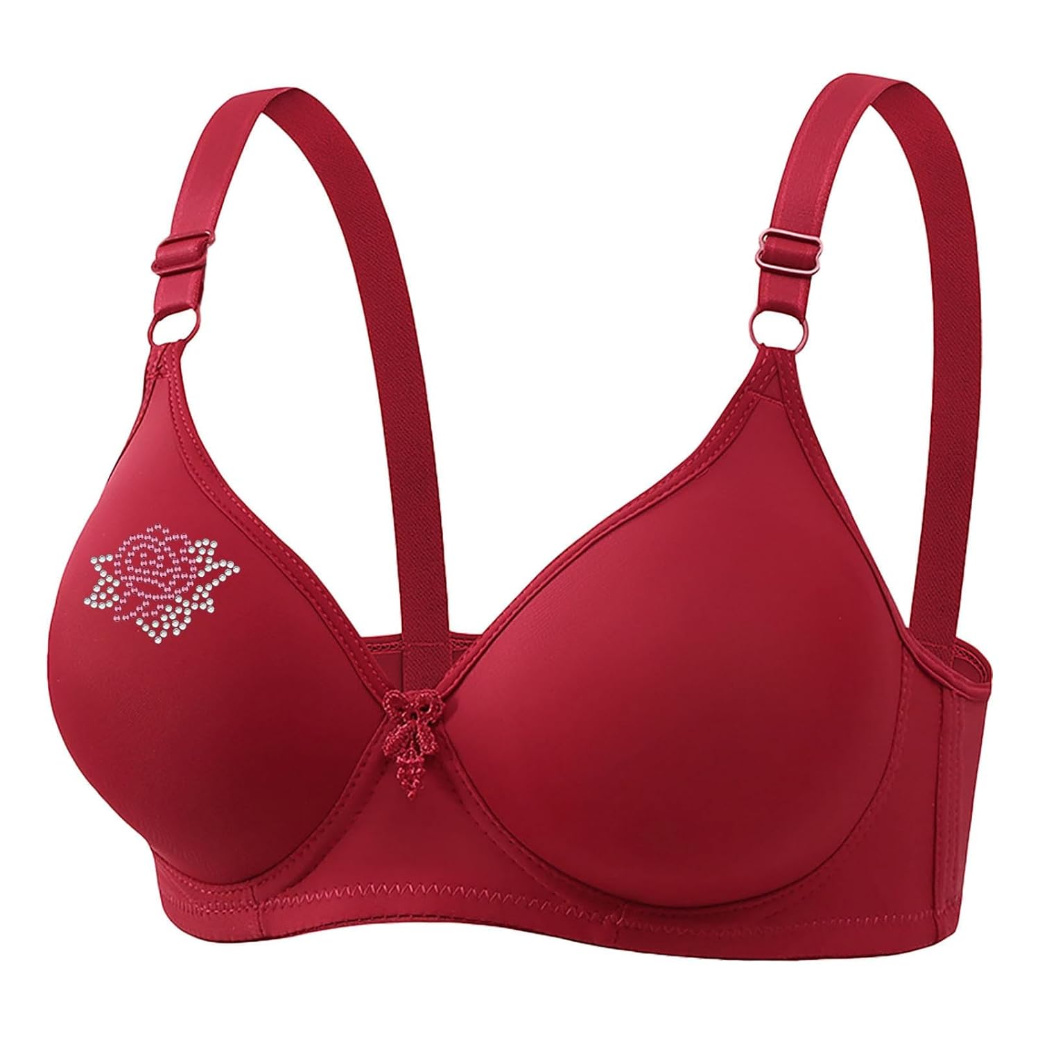 Bras for Womens Seamless Strap Wireless Bras Push Up Breathable Comfy Gathered Everyday Cotton Bralettes Underwear