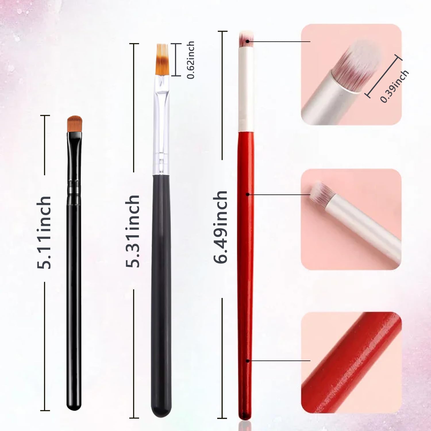 WOKOTO 15 PCS acrylic Nail Brushes Set For UV Gel Polish Applying Acrylic Ombre Nail Brush For Women's Acrylic Nails 3 Kinds Of Nail Art Painting Brushes For Nail Art Gradient Designs Pen Tools