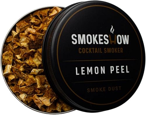 Chips de madera para ahumador de cóctel lata de 4 onzas. Añade sabores a tus bebidas ahumadas (cáscara de limón)