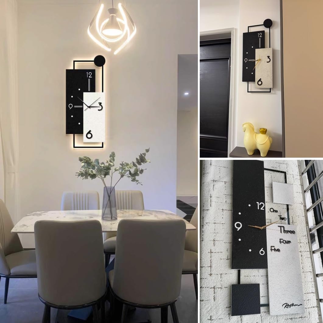 Orologio da parete 3D con luci a LED, orologio decorativo silenzioso creativo, da appendere alla parete, perfetto per la decorazione dell'ingresso di casa