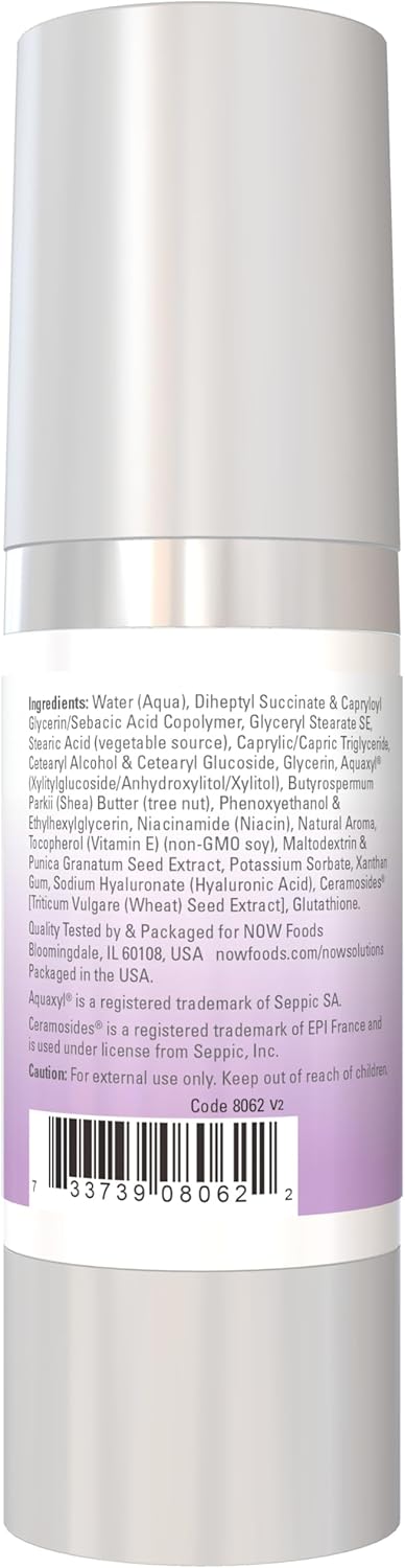 NOW Foods Solutions Glutathione Skin Brightener Cream, Firming and Nourishing, Suitable For All Skin Types, 2-Ounce
