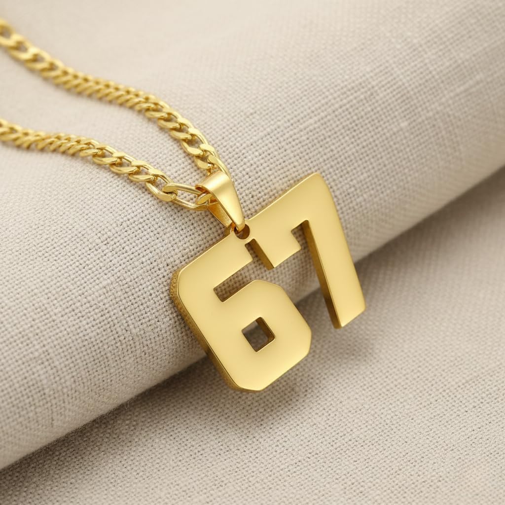 67 Necklace Basketball Soccer Baseball Team Number Pendant Inspirational Sport Necklaces Chunky Chain Football Jewelry Gift - Image 5