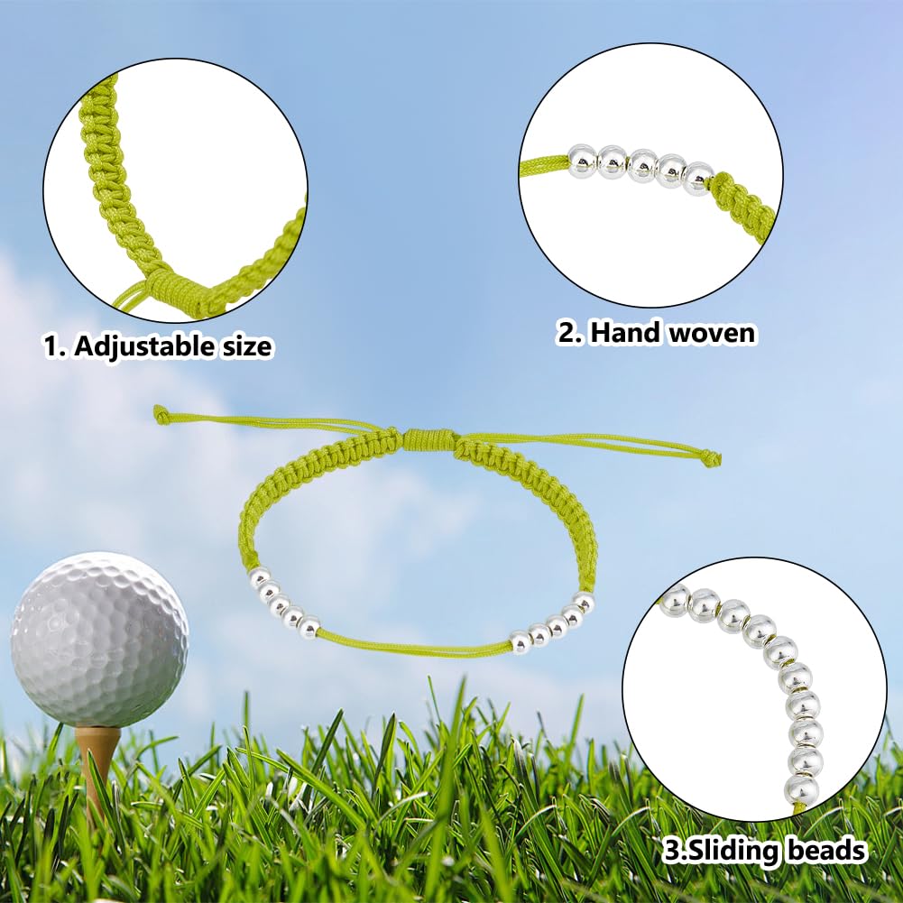 Pulsera de cuentas de golf de acero inoxidable, contador de puntuación ajustable para principiantes