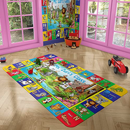 Play Rugs For Kids Playroom - Non-Slip Kid Rugs For Playroom Boys Classroom Mats For Floor Preschool Rugs For Classroom Abc Carpets For Kids Alphabet For Kids Rugs For Boys Bedroom Educational Rug #TOP2