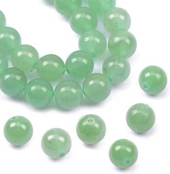 AD Beads Natural Gemstone Round Loose Beads 15" for Bracelet Necklace Earrings Jwelery Making Crafts DIY 10mm, Green Aventurine