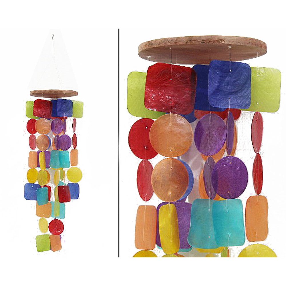 HAB & GUT -HA0P2- Carrillón de Viento Multicolor, nácar, 63 cm, atrapasueños, Adorno, mòvil Artesanal para Ventana, terraza, balcón o jardín