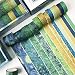 Washi Tape, 12 Rotoli Nastro Adesivo Decorativo, Washi Tapes Pastello Set, Washi Tapes Colorati Rotolo da 3m, per Diario, Decorativo, Confezioni, Calendari (Larghezza 10mm, 15mm, 20mm, 30mm, Verde)