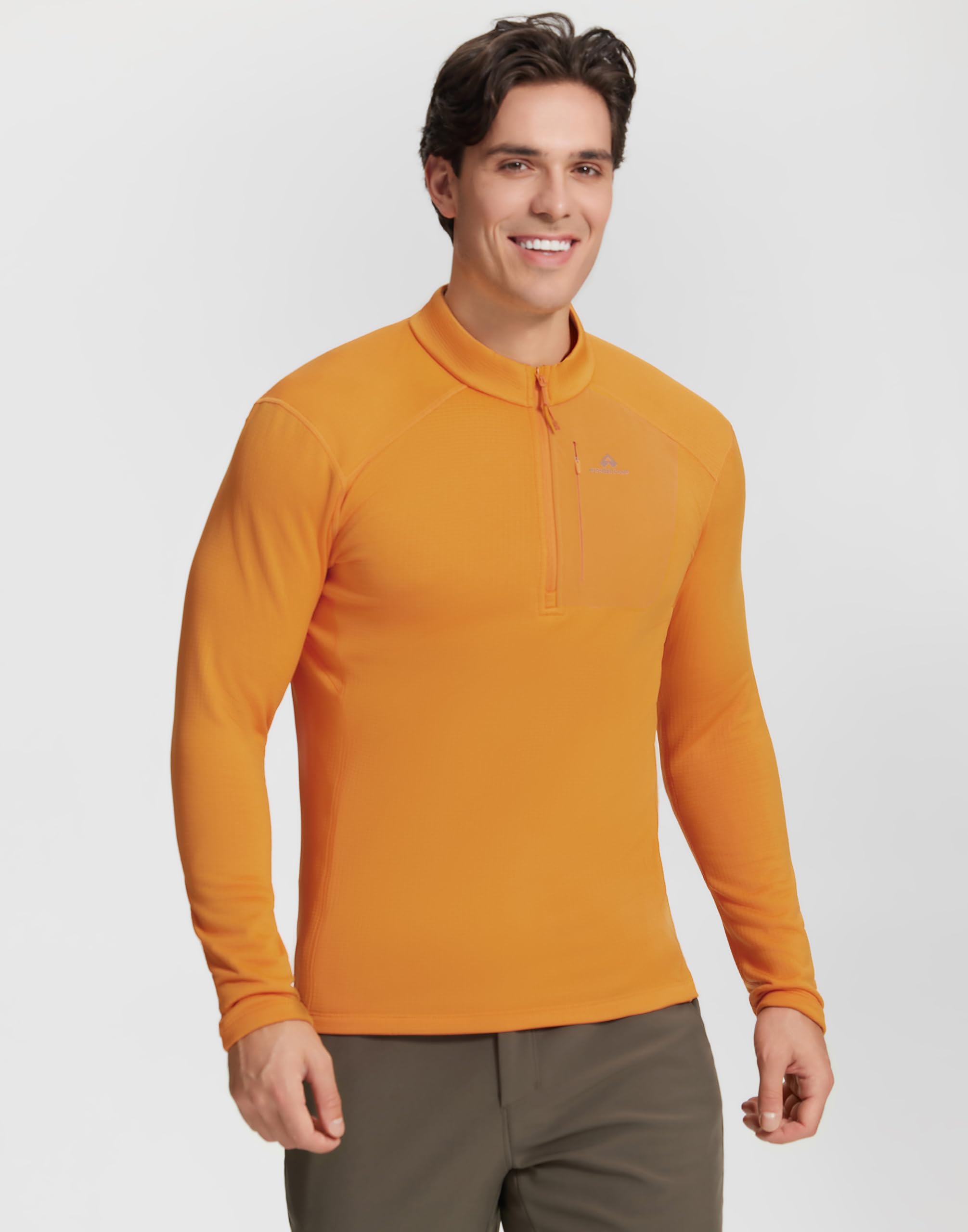 Pioneer Camp Pull polaire d'extérieur pour hommes avec 1/2 zip - chemise de sport légère à haute isolation thermique et respirante pour la randonnée, l'alpinisme, le camping et la vie quotidienne