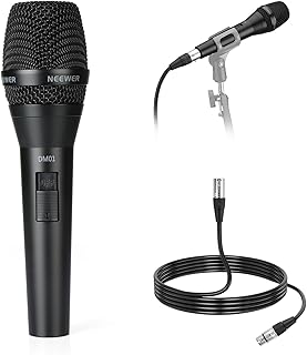 NEEWER DM01 Cardioid Dynamic Microphone with XLR Cable for Podcast Singing PC Gaming Streaming Studio Vocals, Speeches, Live Performances, 600Ω +/- 30% Impedance, 100Hz-10KHz Frequency Range