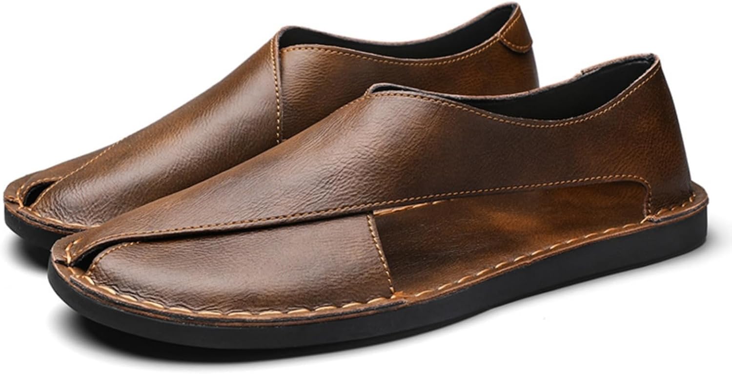 Men's Leather Dress Sandals - Lightweight & Breathable