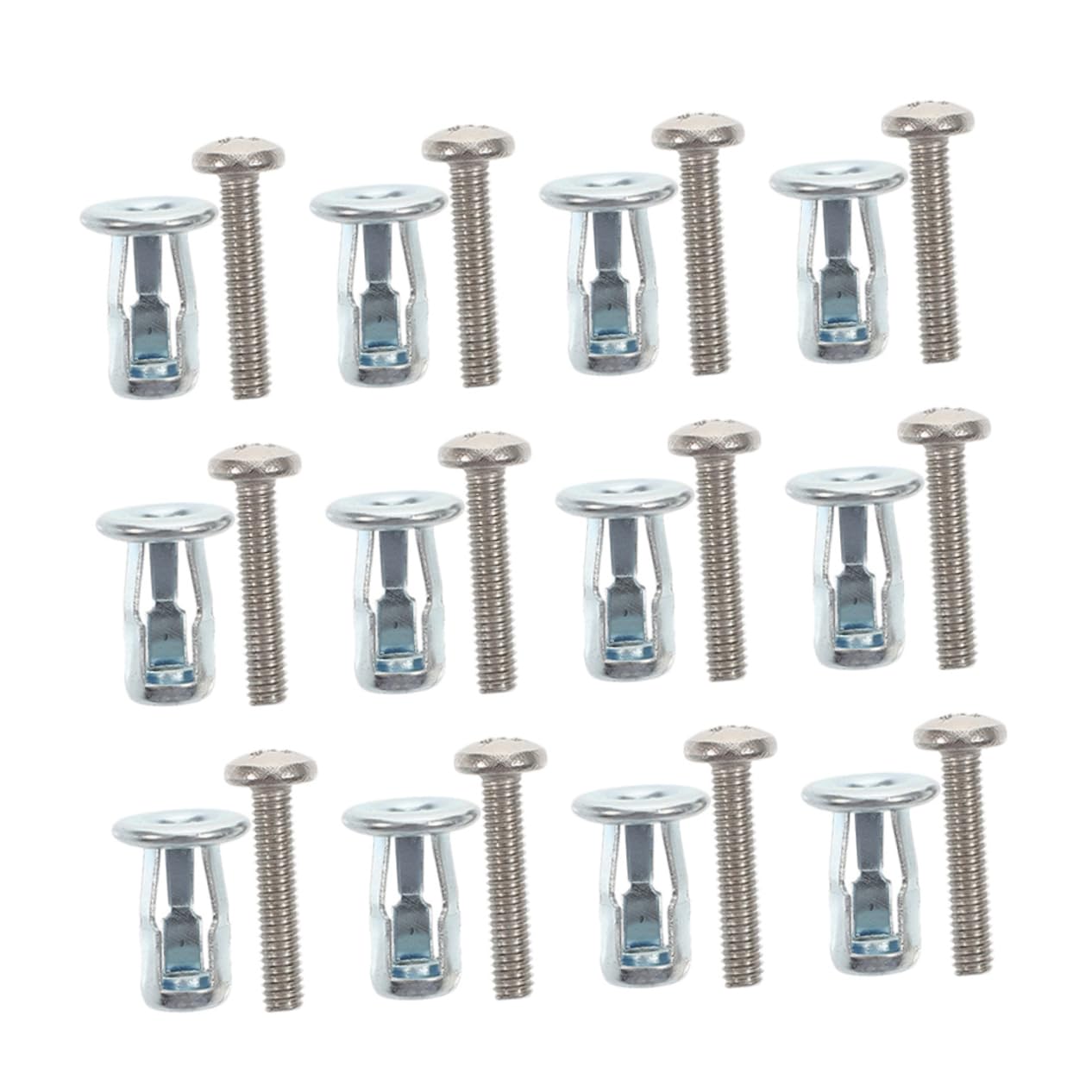 WOONEKY Metal Expansion Bolts Petal Nuts Set Screws 15pcs for Plasterboard Hollow Wall Anchors Heavy Duty