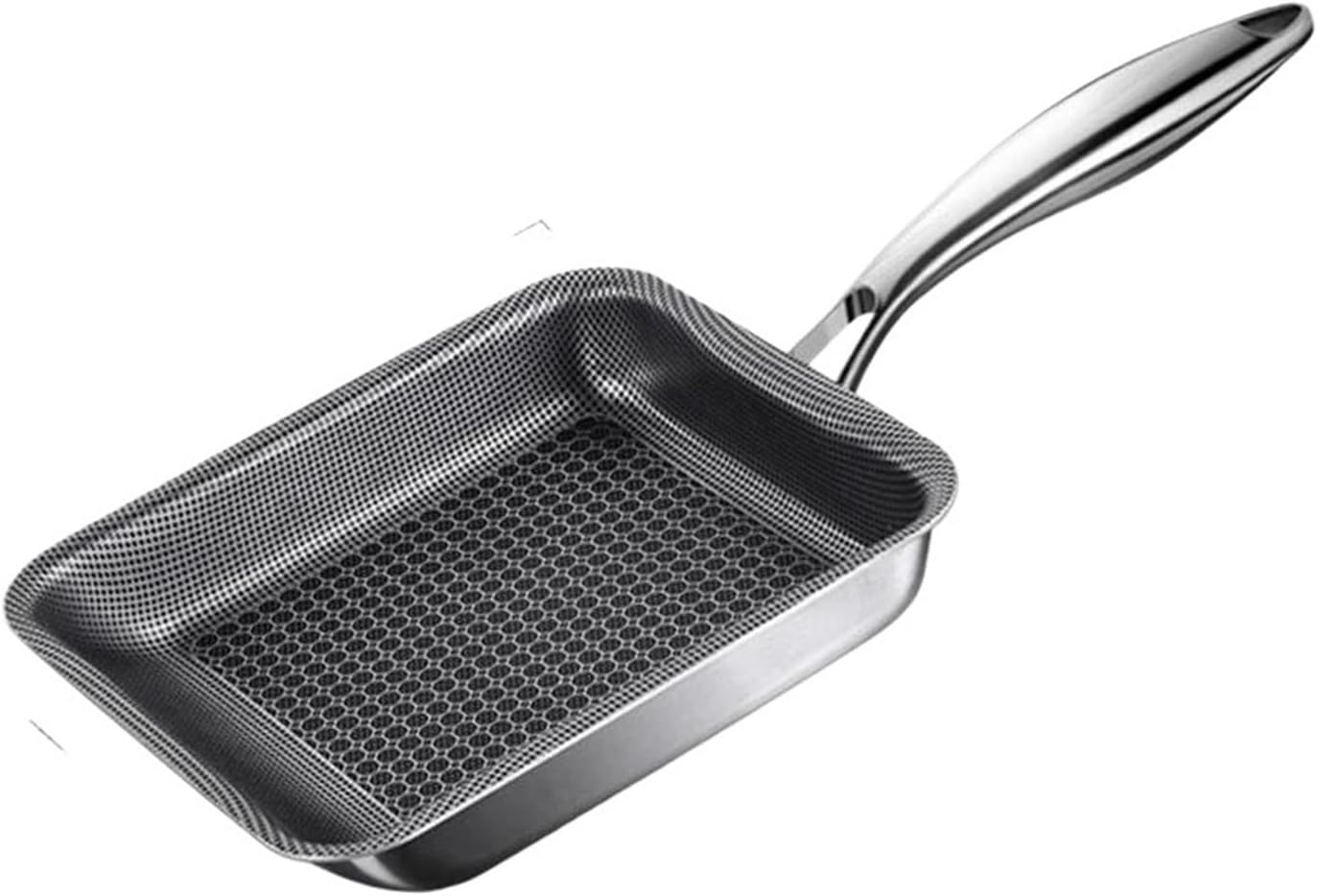 Tamagoyaki Pan 316 Stainless Steel Flat Bottom Small Frying Pan Non-stick Square Frying Pan Fried Egg Thick Omelette(Style A)